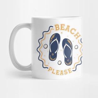 Beach Please // Fun Summer Flip Flop Badge Mug